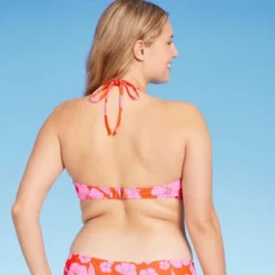 Women's Ring Front Halter Bandeau Bikini Top - Wild Fable™ Orange/Pink Tropical Print -Wild Fable Store GUEST 81260b84 a416 4df8 b019 632111067f2e