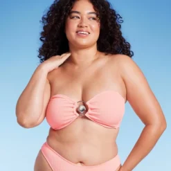 Women's Pucker Textured Center Front Shell Detail Bandeau Bikini Top - Wild Fable™ -Wild Fable Store GUEST 81c3b216 171e 4eff af7e e38773a2128a