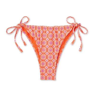 Women's Ultra High Leg Adjustable Coverage Bikini Bottom - Wild Fable™ Orange Tile Print 7 Women's Ultra High Leg Adjustable Coverage Bikini Bottom - Wild Fable™ Orange Tile Print - Image 7