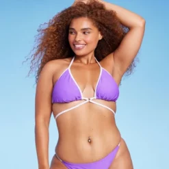 Women's Strappy Ring Front Triangle Bikini Top - Wild Fable™ Purple -Wild Fable Store GUEST 83227e34 bda3 4580 a111 25f1c2a1cac2