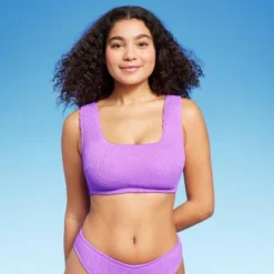 Women's Pucker Square Neck Wide Strap Bralette Bikini Top - Wild Fable™ -Wild Fable Store GUEST 89891193 a216 43a3 93ad fa415eea7250