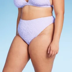 Women's Wavy Terry Textured Mid-Waist Ultra High Leg Cheeky Bikini Bottom - Wild Fable™ Lilac Purple -Wild Fable Store GUEST 8b34834b b516 42cf 80f6 83afbd18fb6a