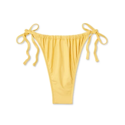 Women's Side-Tie Ultra High Leg Adjustable Coverage Bikini Bottom - Wild Fable™ Yellow 8 Women's Side-Tie Ultra High Leg Adjustable Coverage Bikini Bottom - Wild Fable™ Yellow - Image 8