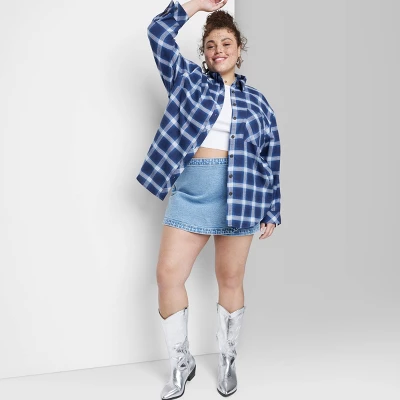 Women's Oversized Button-Down Flannel Shirt - Wild Fable™ Plaid 4 Women's Oversized Button-Down Flannel Shirt - Wild Fable™ Plaid - Image 4