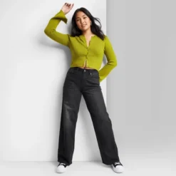 Women's Super-High Rise Wide Leg Baggy Jeans - Wild Fable™ Black Wash 6 Women's Super-High Rise Wide Leg Baggy Jeans - Wild Fable™ Black Wash -Wild Fable Store GUEST 8e96b43f 6391 4b2a 9388 3e2573defc3b