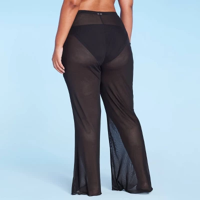 Women's Mesh Cover Up High Waist Flare Pants - Wild Fable™ 3 Women's Mesh Cover Up High Waist Flare Pants - Wild Fable™ - Image 3