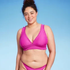 Women's Smocked Detail Longline Bikini Top - Wild Fable™ Purple -Wild Fable Store GUEST 93f35464 1f9d 4868 9c78 ae954c5ab1c6