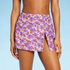 Women's Side-Slit Skirt Swimsuit Cover Up - Wild Fable™ Purple Floral Print -Wild Fable Store GUEST 953bd48a 54ba 46d4 9db5 3ade223fe88a