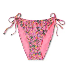 Women's Side-Tie Cheeky Bikini Bottom - Wild Fable™ Pink Floral Print -Wild Fable Store GUEST 96d74876 9afb 4780 b3a8 e2115c4d8b30