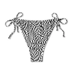 Women's Side-Tie Adjustable Coverage Ultra High Leg Bikini Bottom - Wild Fable™ Black/White Check Print -Wild Fable Store GUEST 995f38bf ec1a 4b42 a052 72ac0207fc71