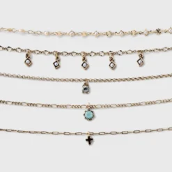 Mixed Charms And Tassel Choker Necklace Set 5pc - Wild Fable™ Gold -Wild Fable Store GUEST 9b8f6fd0 e82e 416b 8d39 24a162cade60