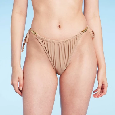 Women's Chain Detail Side-Tie Adjustable Coverage Bikini Bottom - Wild Fable™ Brown 7 Women's Chain Detail Side-Tie Adjustable Coverage Bikini Bottom - Wild Fable™ Brown - Image 7
