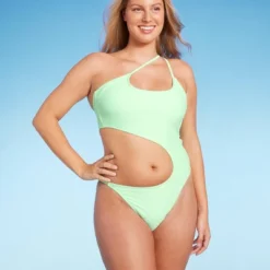 Women's One Shoulder Cut Out One Piece Swimsuit - Wild Fable™ Light Green -Wild Fable Store GUEST 9e4b9a46 617d 4a7c b288 f017ba2bcf03
