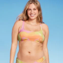Women's Bralette Bikini Top - Wild Fable™ Pink/Orange/Yellow Tie-Dye -Wild Fable Store GUEST 9fe581fa 798f 4f86 8484 e6e06ab0e62e