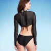 Women's Mesh Long Sleeve Swimsuit Cover Up - Wild Fable™ Black