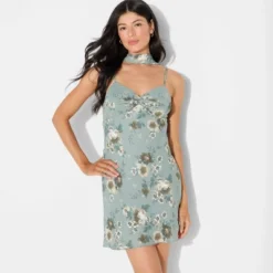 Women's Twist Front Scarf Mini Dress - Wild Fable™ Dark Green Floral 6 Women's Twist Front Scarf Mini Dress - Wild Fable™ Dark Green Floral -Wild Fable Store GUEST a1934972 360e 4b95 8ec2 53574731a7e8