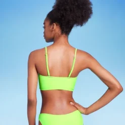 Women's Lace-Up Longline Bikini Top - Wild Fable™ Neon Green -Wild Fable Store GUEST a2b94c27 0598 490a 82e1 251744570464