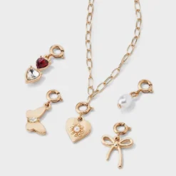 Build Your Own Heart And Butterfly Charm Necklace - Wild Fable™ Gold -Wild Fable Store GUEST a367456c 57b8 45c5 b888 1dbd43d01c60