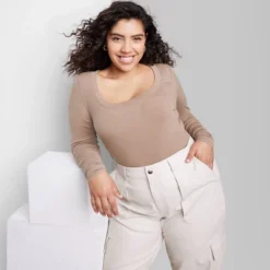 Women's Long Sleeve Scoop Neck T-Shirt - Wild Fable™ -Wild Fable Store GUEST a5dd652b 0e77 4f7f a8cd c1cf4b55d56a