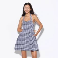 Women's Mini Dress - Wild Fable™ Navy Blue Gingham -Wild Fable Store GUEST a912cafc b82a 4a8e 91cd c37b061710ee
