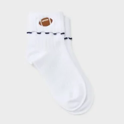 Women's Game Day Embroidered Football Pointelle Bobby Socks With Lettuce Edge Cuff - Wild Fable™ 25 Women's Game Day Embroidered Football Pointelle Bobby Socks With Lettuce Edge Cuff - Wild Fable™ -Wild Fable Store GUEST af1bde66 a44c 4342 a853 3873263df3b4