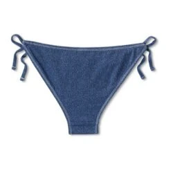 Women's Denim Textured Scoop Front High Leg Cheeky Bikini Bottom - Wild Fable™ Denim Blue -Wild Fable Store GUEST afde21ad 7e5f 4805 8a60 cebe9265dc53