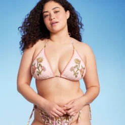 Women's Embroidered Detail Triangle Bikini Top - Wild Fable™ Multi Floral Print -Wild Fable Store GUEST bbe5b68f 1e5d 491d 9195 36be47fc09e7