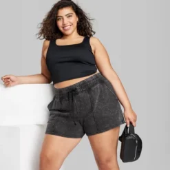 Women's High-Rise Fleece Shorts - Wild Fable™ -Wild Fable Store GUEST c2e4da47 8d9e 4ffa 8b65 98dc64cce651