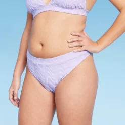 Women's Wavy Terry Textured Mid-Waist Ultra High Leg Cheeky Bikini Bottom - Wild Fable™ Lilac Purple -Wild Fable Store GUEST c90e0b1a 7fff 4533 912f 07df8cc1b936