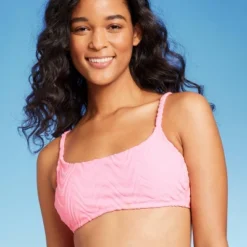 Women's Wavy Terry Textured Bralette Bikini Top - Wild Fable™ Light Pink -Wild Fable Store GUEST cb85f161 3a22 46e1 a119 90e0df11e6b8