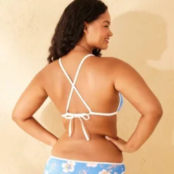 Women's Contrast Binding Triangle Bikini Top - Wild Fable™ Blue Floral Print -Wild Fable Store GUEST cc3607c1 3519 44a6 aa26 e4b1e5dbfd39