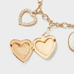 Mixed Heart Charm Necklace - Wild Fable™ Gold -Wild Fable Store GUEST ce3578ef 4d66 431f bdef 79bb1bdcb58d