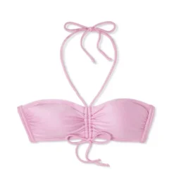Women's Cinch-Front Halter Bandeau Bikini Top - Wild Fable™ Shiny Pink -Wild Fable Store GUEST ce37c3ae 1db6 4f8f 9922 352047f61c5e