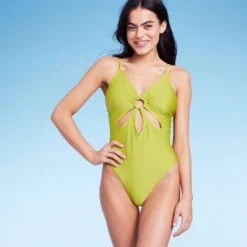 Women's Ring Front Cut Out One Piece Swimsuit - Wild Fable™ Green -Wild Fable Store GUEST ce6bc5e4 5379 4dd2 82b5 d69ed62927f3