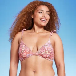 Women's Shoulder Tie Bralette Bikini Top - Wild Fable™ Peach Paisley Print -Wild Fable Store GUEST d48c23a4 3eac 4455 bcf3 1b1eb0e81c73