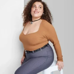 Women's Long Sleeve Sweetheart Neck Seamless Shirt - Wild Fable™ -Wild Fable Store GUEST d6393de2 9313 4ed9 83cf df8b0fec51e5