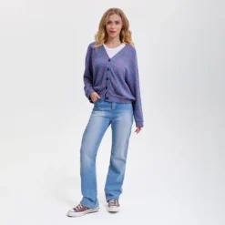 Women's V-Neck Button-Front Cardigan - Wild Fable™ Purple Abstract -Wild Fable Store GUEST d7c08303 cd4a 4ea3 be65 8d16978212af