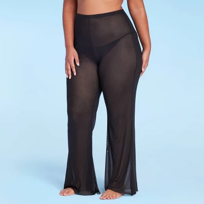 Women's Mesh Cover Up High Waist Flare Pants - Wild Fable™ 2 Women's Mesh Cover Up High Waist Flare Pants - Wild Fable™ - Image 2