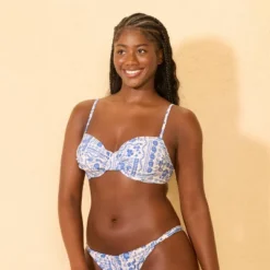 Women's Shirred Underwire Bikini Top - Wild Fable™ Blue/Cream Floral -Wild Fable Store GUEST e043204c 368e 41ec 92dc 2643364a9a58