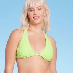 Women's Daisy Textured Ring Front Triangle Bikini Top - Wild Fable™ Green -Wild Fable Store GUEST e68eeeee da45 4c0f 8e2b b3f93f70eb10