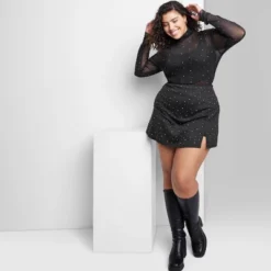 Women's Rhinestone Mesh Mock Turtleneck Top - Wild Fable™ -Wild Fable Store GUEST f4c60f9d c05b 482a adfc 2e176c1b92d5