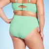 Women's Mid-Rise High Leg Cheeky Lurex Bikini Bottom - Wild Fable™ Mint Green