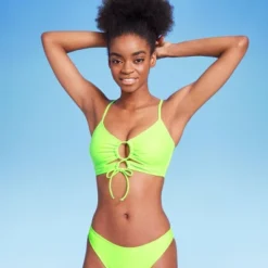 Women's Lace-Up Longline Bikini Top - Wild Fable™ Neon Green -Wild Fable Store GUEST f9fcfbe4 6614 4935 8025 c3c0969c709c