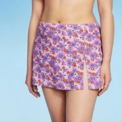 Women's Side-Slit Skirt Swimsuit Cover Up - Wild Fable™ Purple Floral Print -Wild Fable Store GUEST fe99e684 895a 494d aeaa 0b3c5212dbec